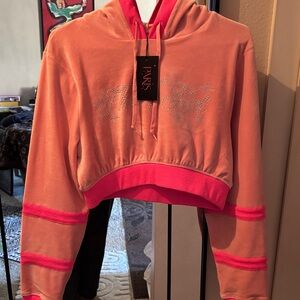 Paris Hilton Pink Cropped Hoodie